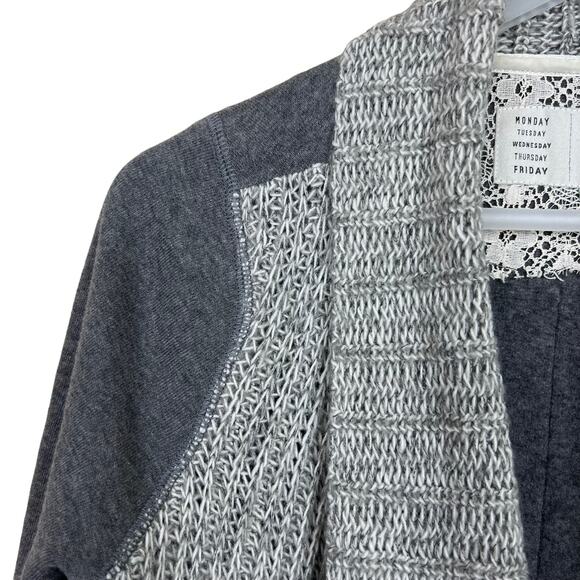 Anthropologie Saturday Sunday Open Cardigan Sweater Size Small in Gray - Picture 4 of 12